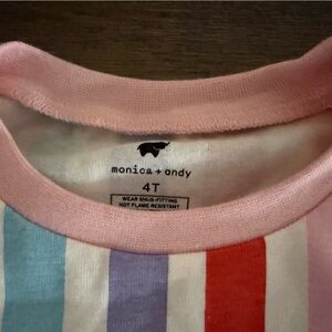 Monica + Andy Kids Striped Pajama Set - Pink, Blue, Red